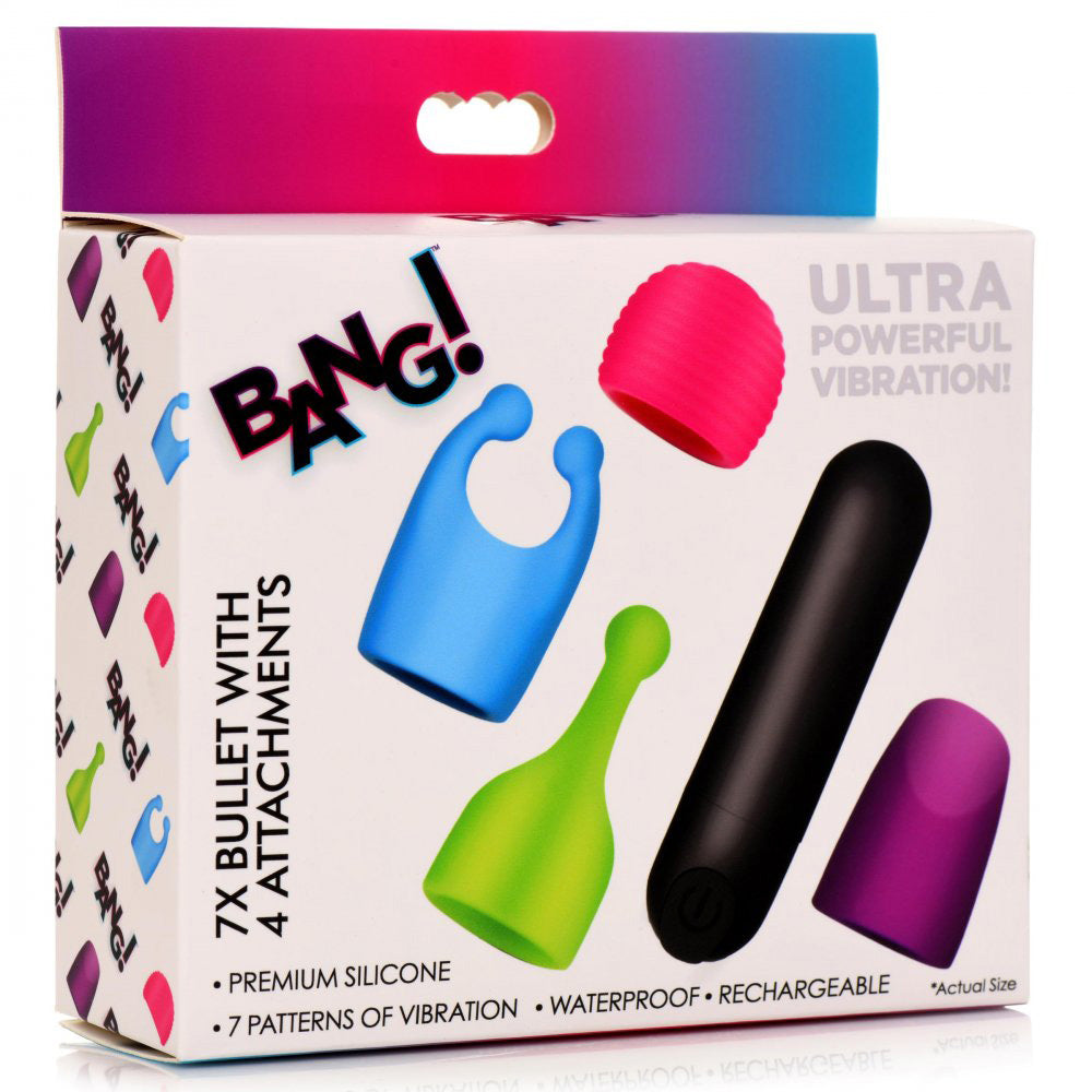 Bang - Rechargeable Bullet With 4 Attachments - Not Very Vanilla