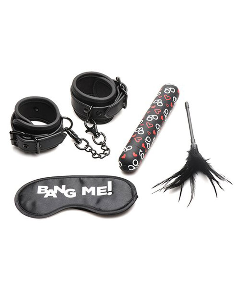 Bang - Bondage Kit - XL Bullet, Cuffs, Tickler and Blindfold - Black - Not Very Vanilla