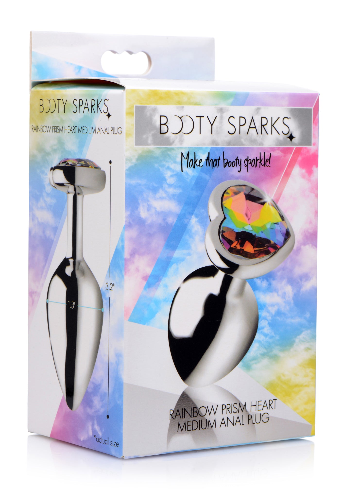 Rainbow Prism Heart Anal Plug - Medium - Not Very Vanilla