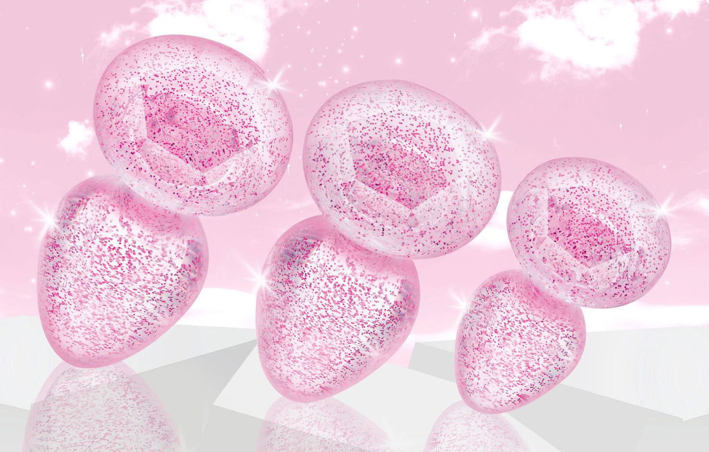 Glitter Gem Anal Plug Set - Pink - Not Very Vanilla