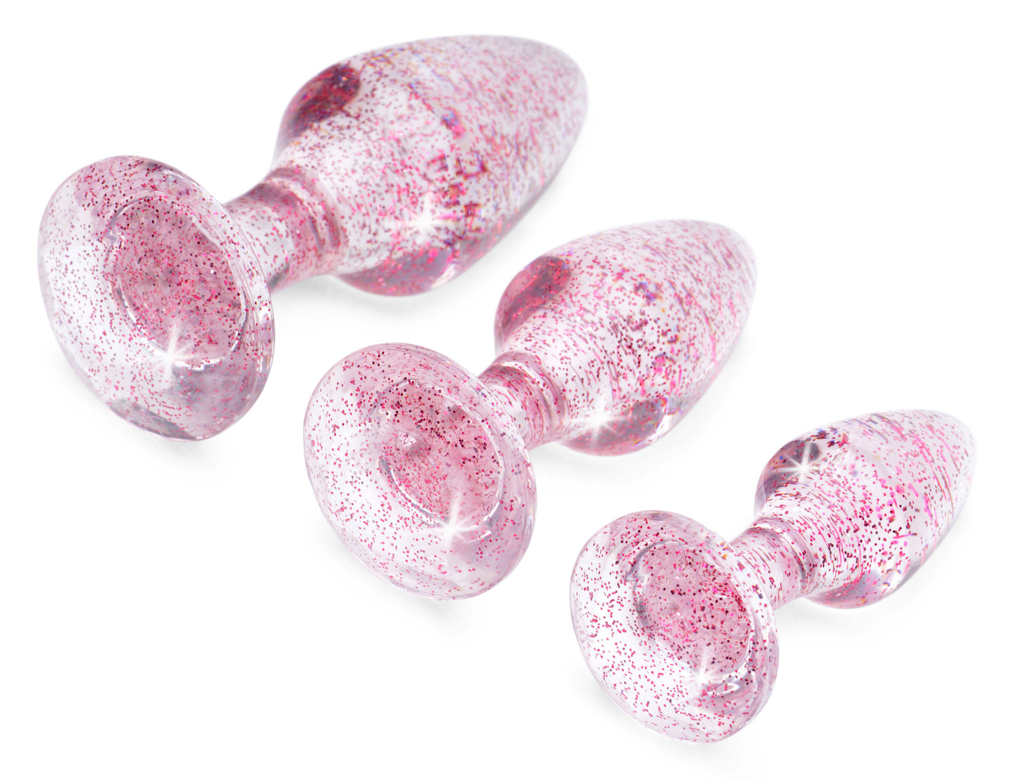 Glitter Gem Anal Plug Set - Pink - Not Very Vanilla