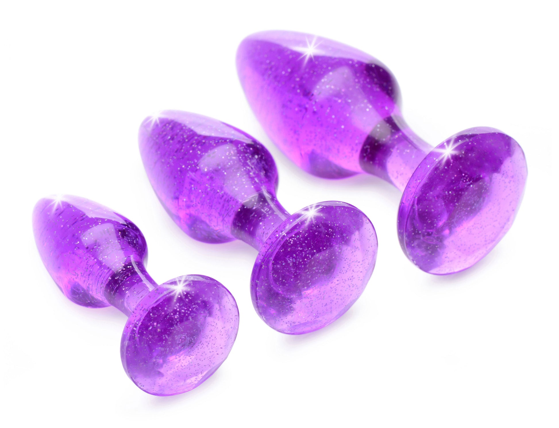 Glitter Gem Anal Plug Set - Purple - Not Very Vanilla