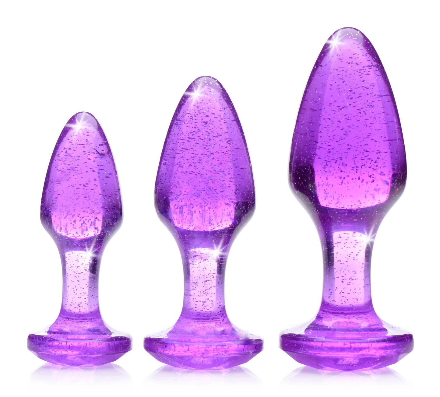 Glitter Gem Anal Plug Set - Purple - Not Very Vanilla