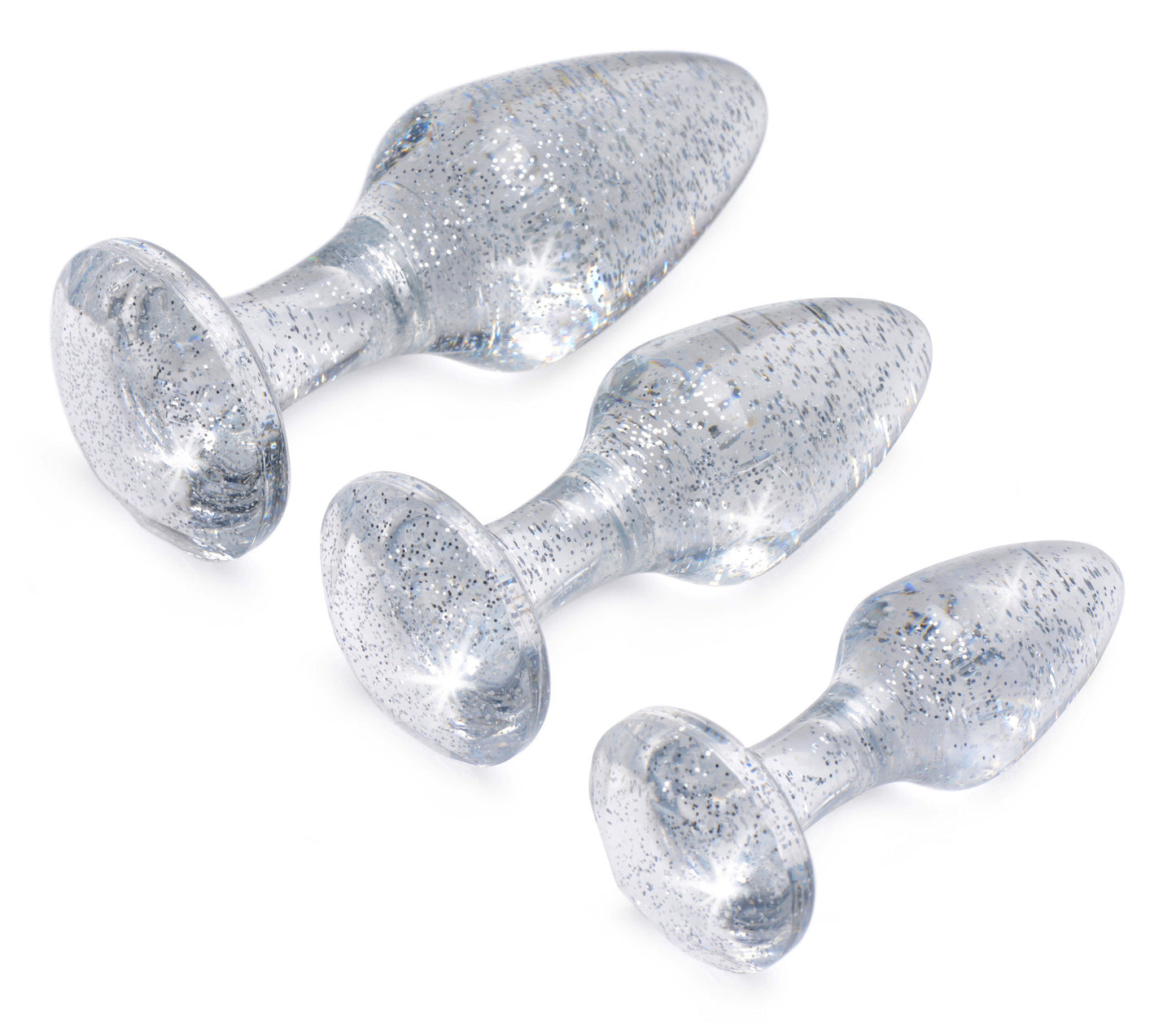 Glitter Gem Anal Plug Set - Silver - Not Very Vanilla