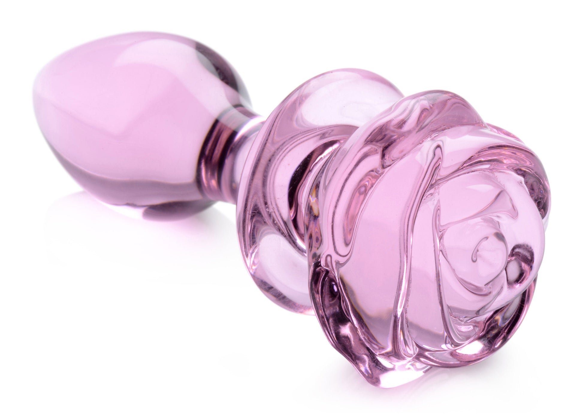 Pink Rose Glass Anal Plug - Medium - Not Very Vanilla