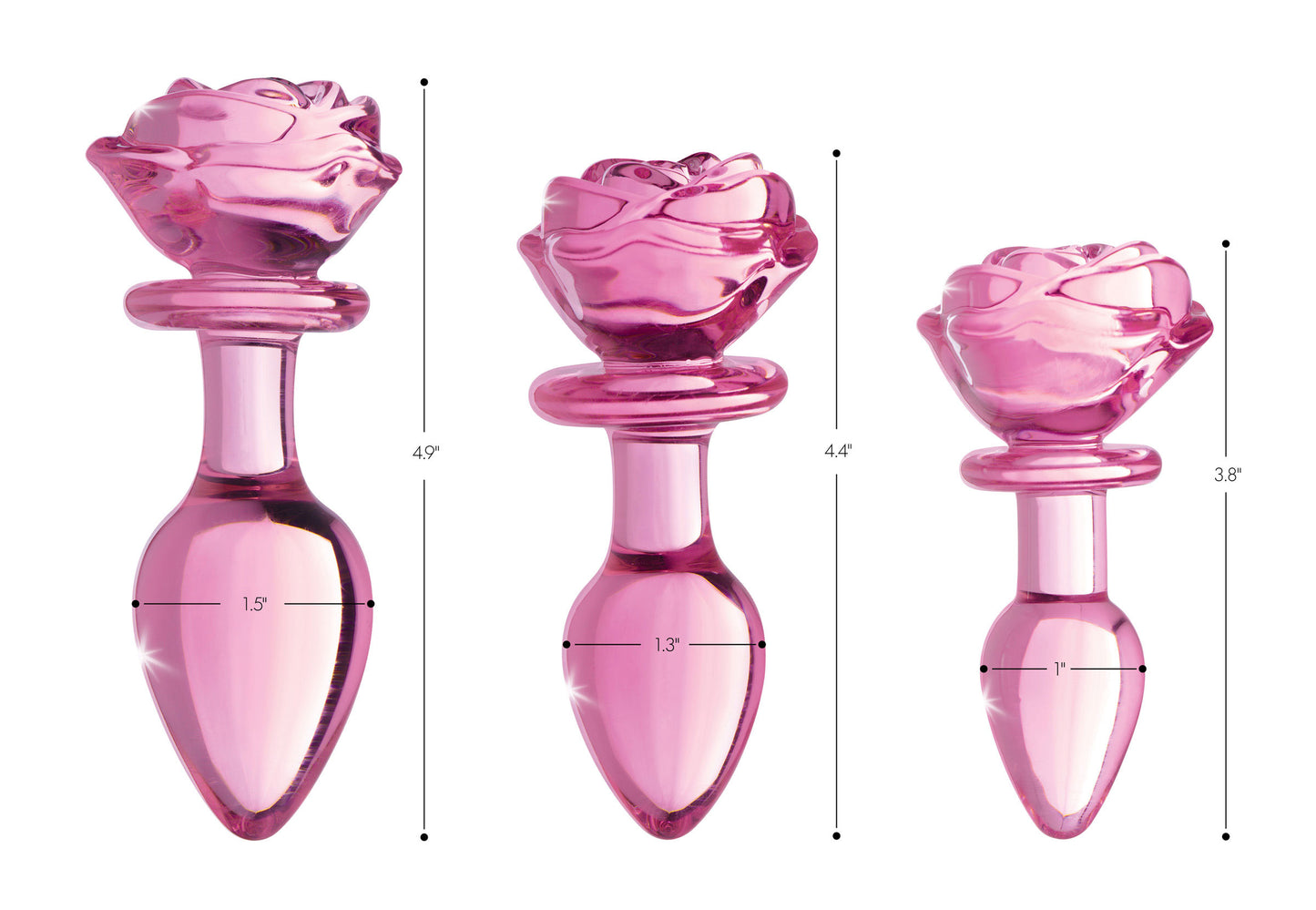 Pink Rose Glass Anal Plug - Medium - Not Very Vanilla