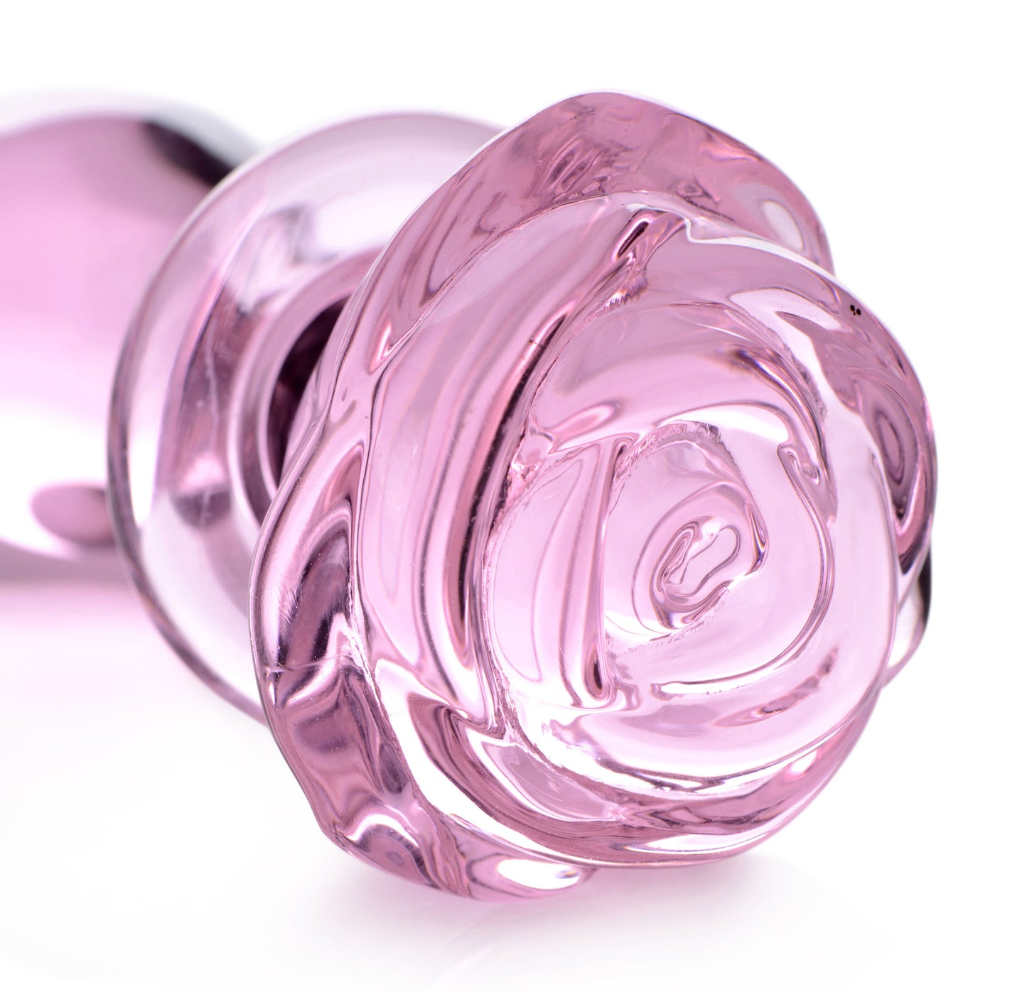 Pink Rose Glass Anal Plug - Medium - Not Very Vanilla