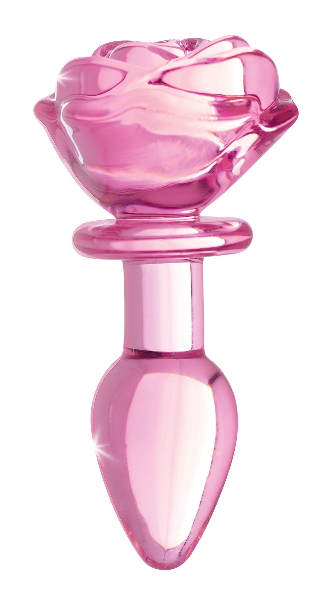 Pink Rose Glass Anal Plug - Small - Not Very Vanilla