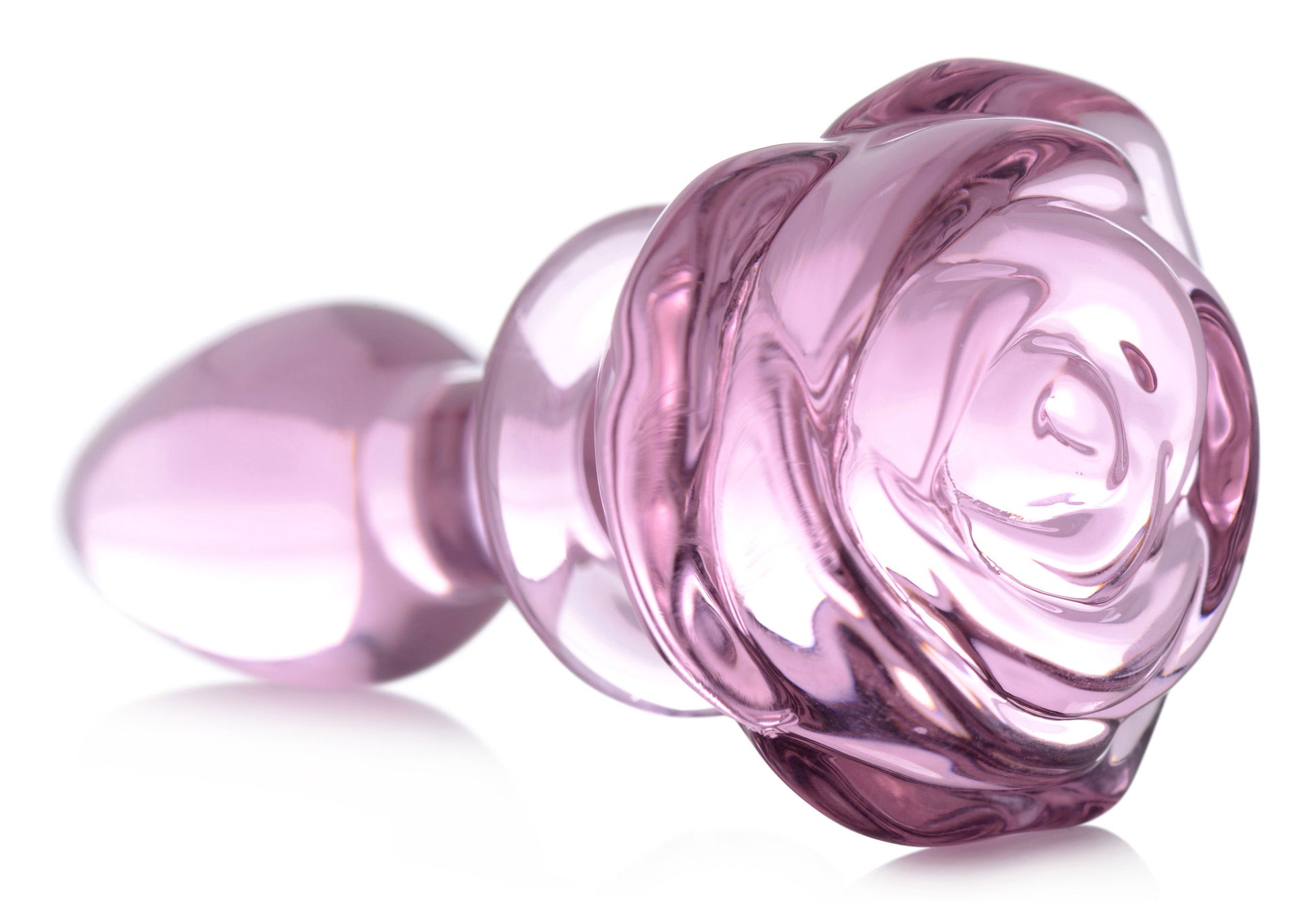 Pink Rose Glass Anal Plug - Small - Not Very Vanilla