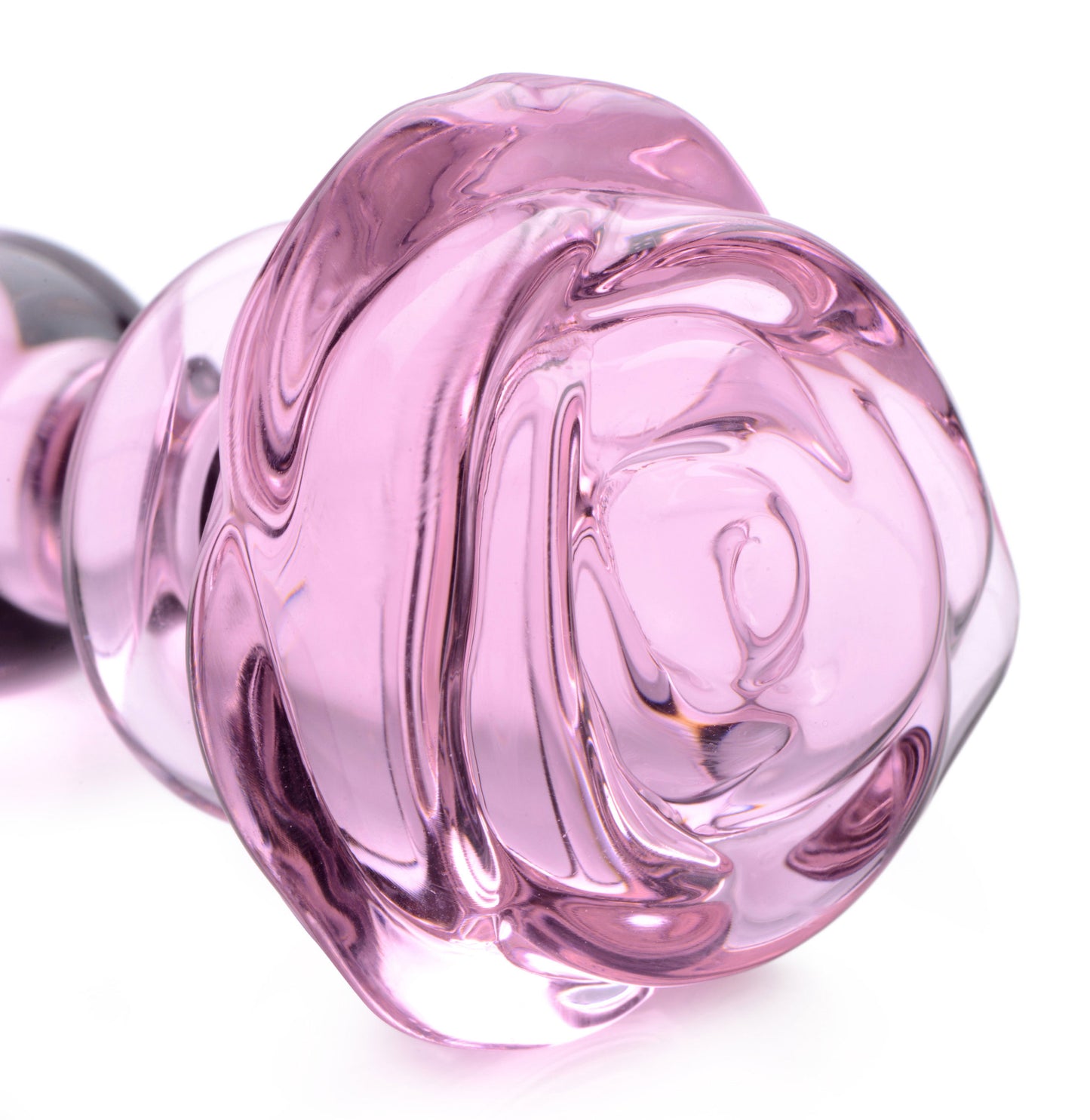 Pink Rose Glass Anal Plug - Small - Not Very Vanilla