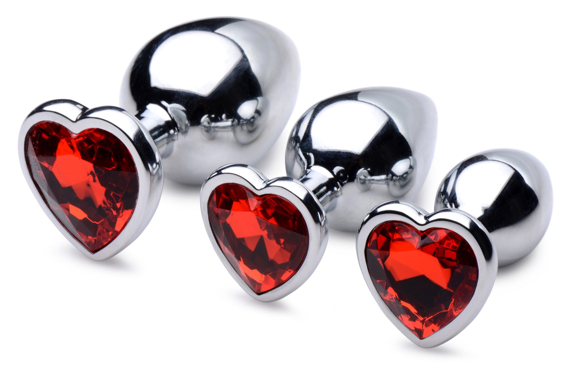 Red Heart Gem Anal Plug Set - Not Very Vanilla