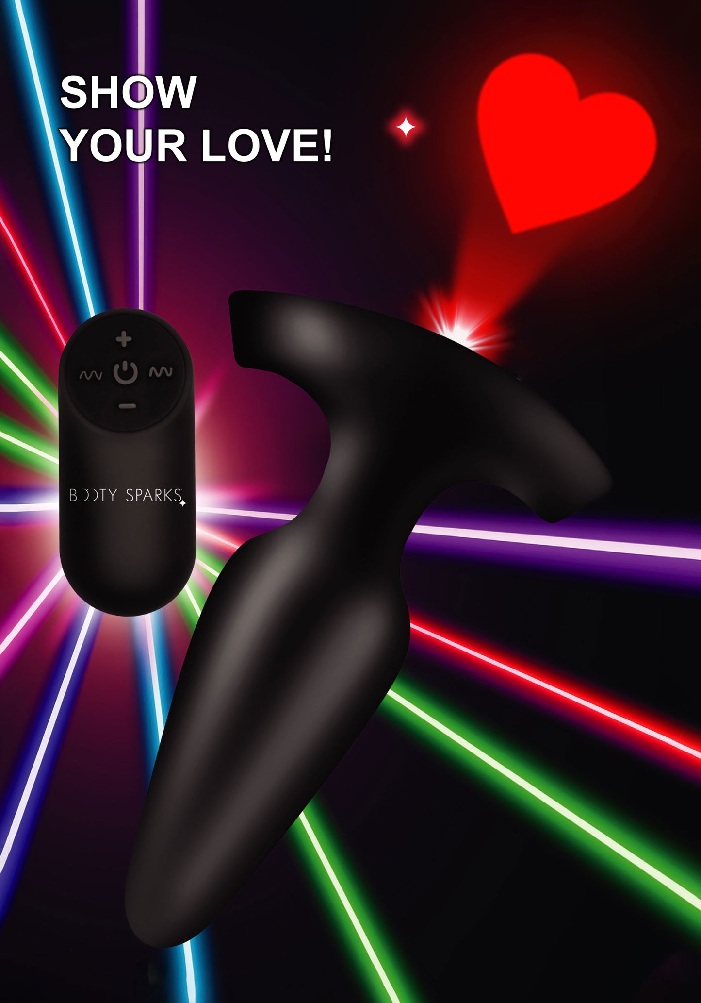 Laser Heart Anal Plug With Remote Control - Small - Not Very Vanilla