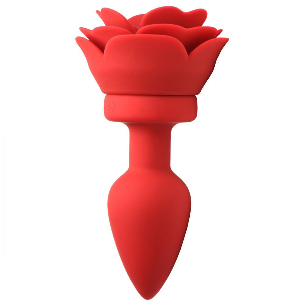 28x Silicone Vibrating Rose Anal Plug With Remote - Medium - Not Very Vanilla