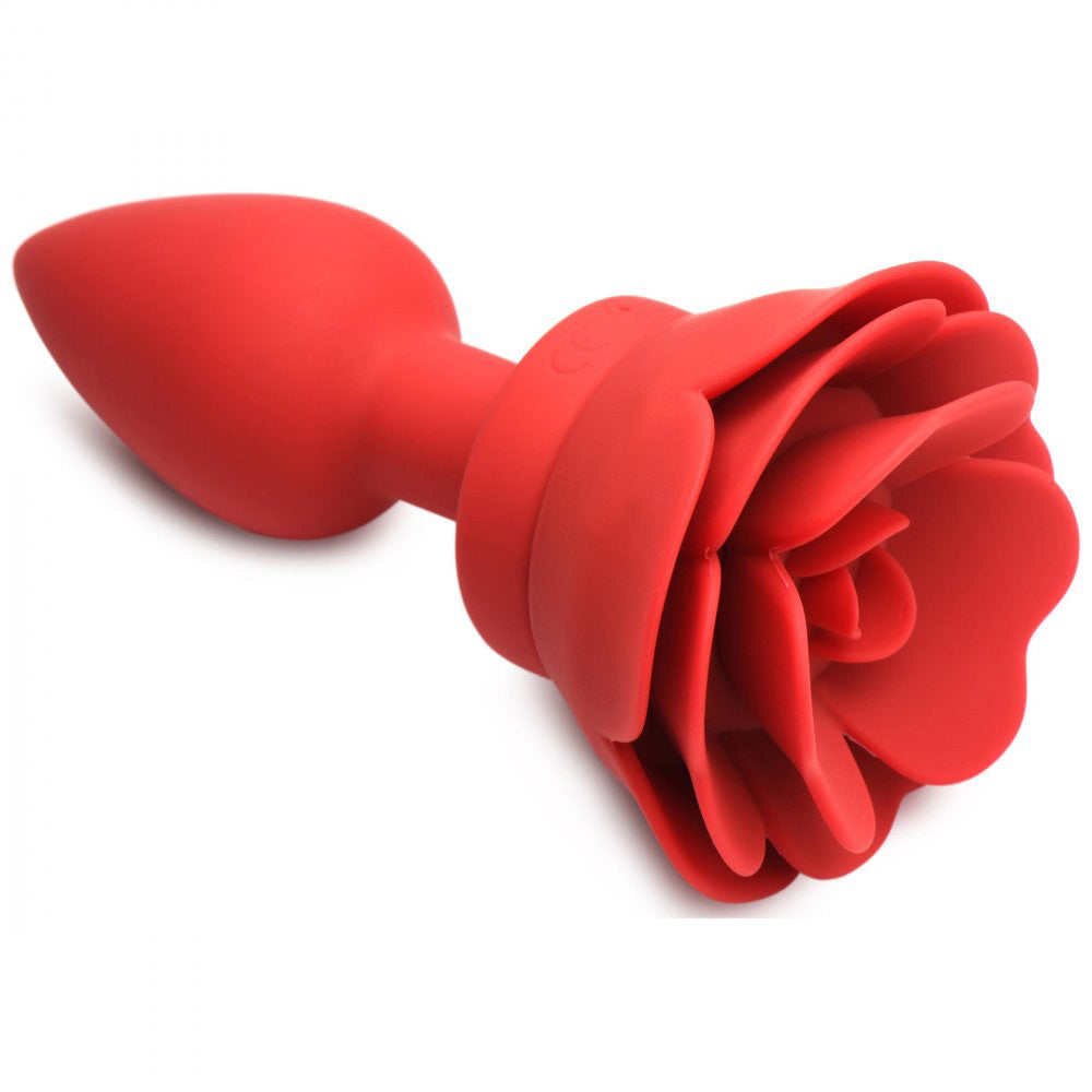 28x Silicone Vibrating Rose Anal Plug With Remote - Medium - Not Very Vanilla