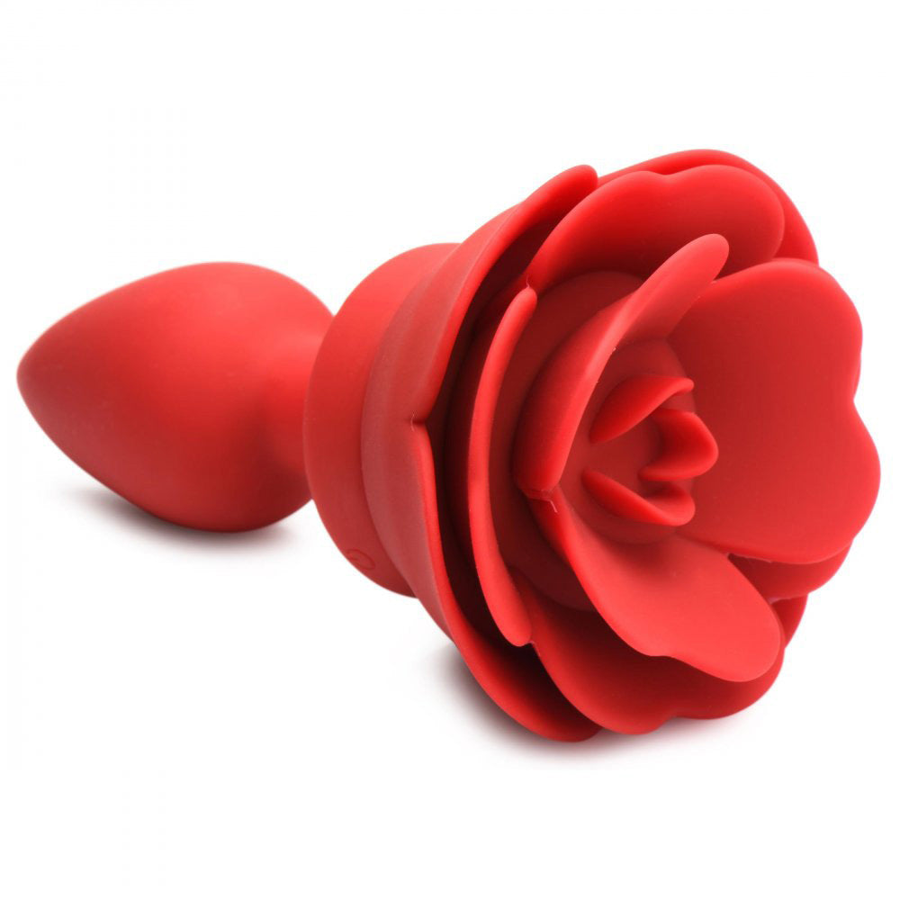 28x Silicone Vibrating Rose Anal Plug With Remote - Small - Not Very Vanilla