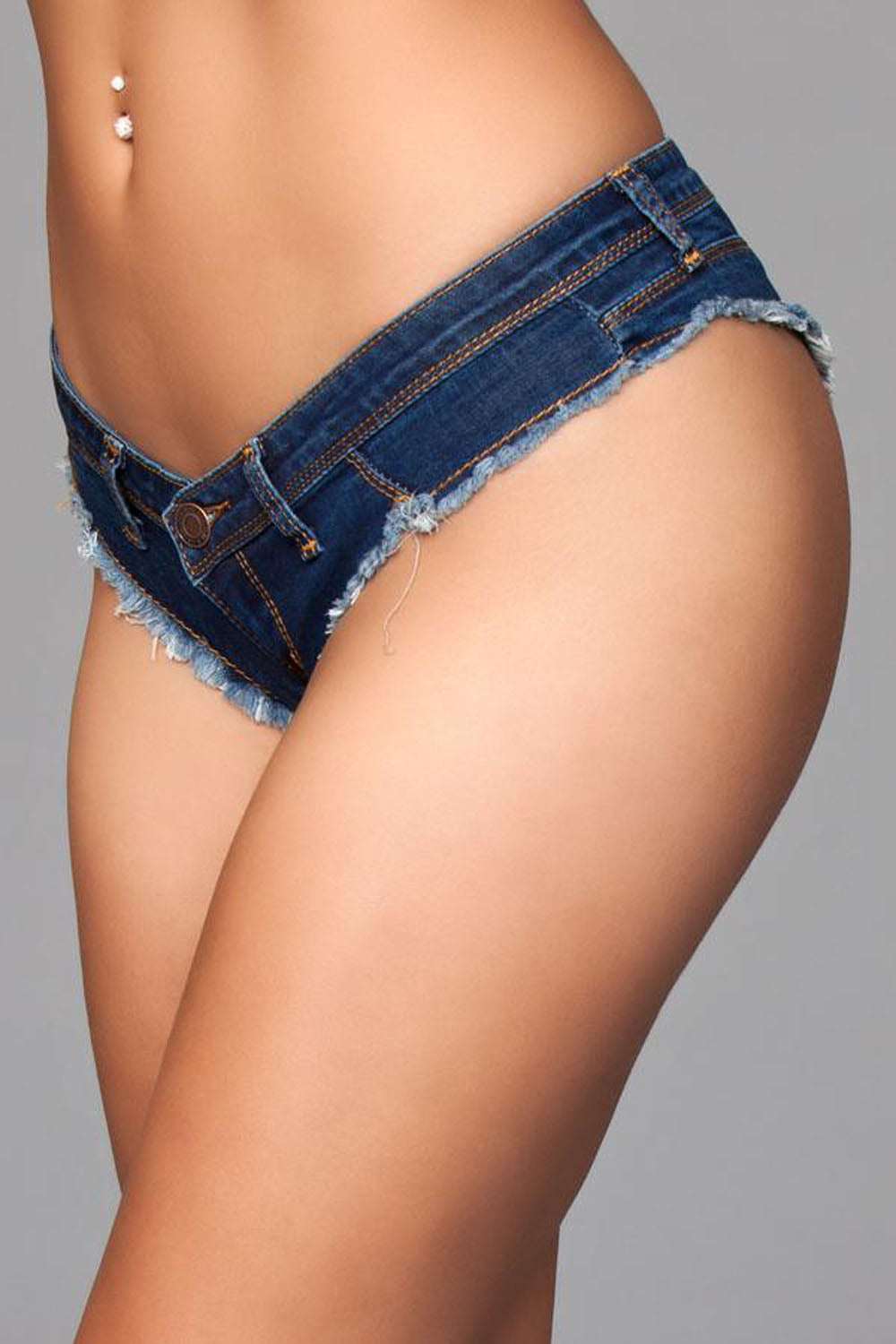 Buns Out Cheeky Shorts - Dark Wash - Large - Not Very Vanilla