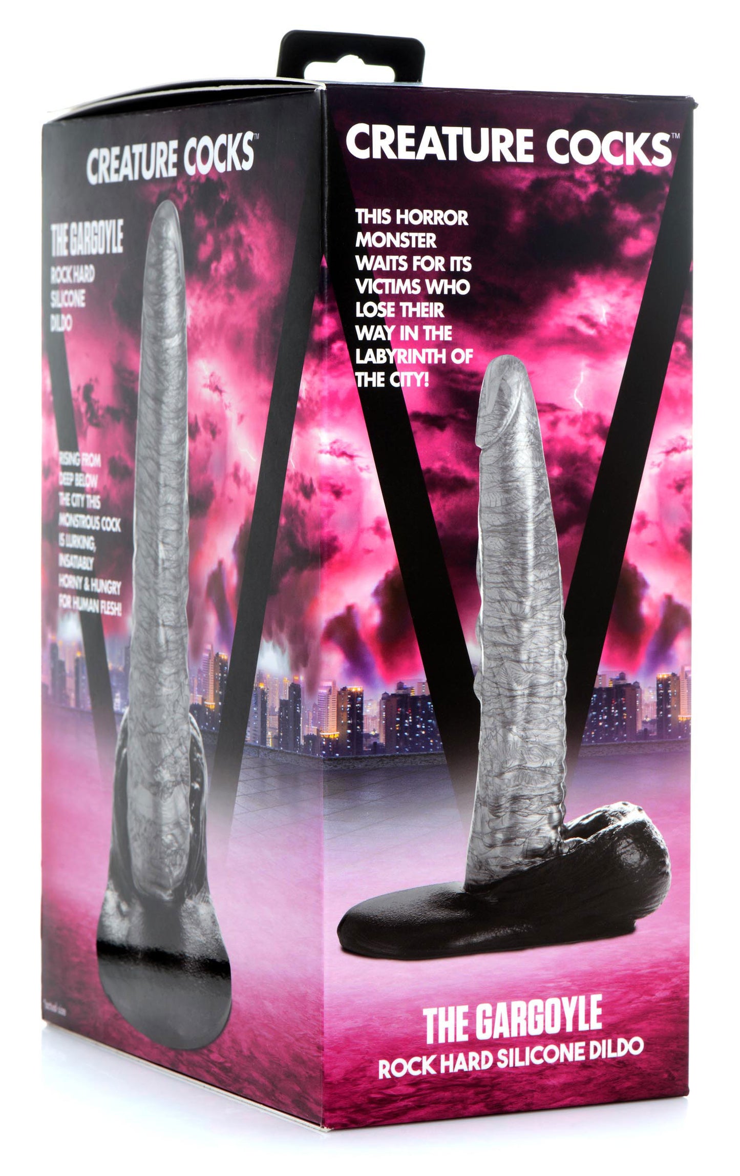 The Gargoyle Rock Hard Silicone Dildo - Silver - Not Very Vanilla