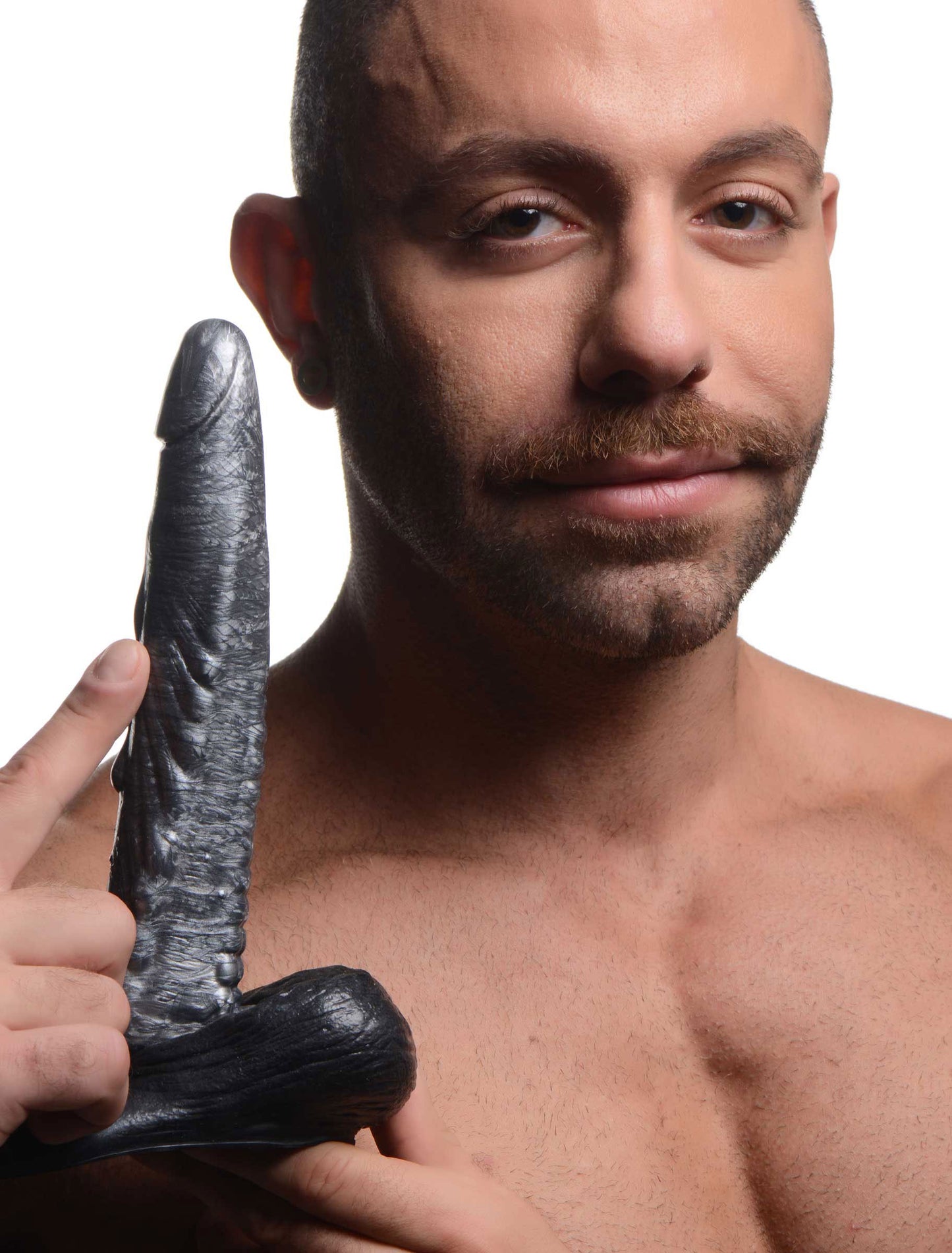 The Gargoyle Rock Hard Silicone Dildo - Silver - Not Very Vanilla