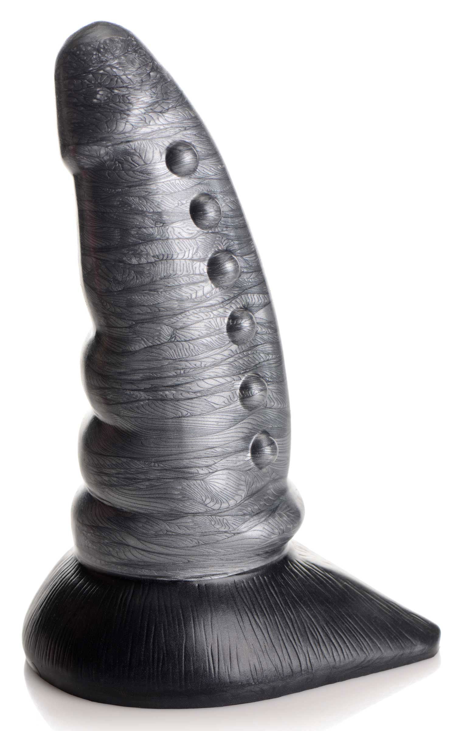 Beastly Tapered Bumpy Silicone Dildo - Silver - Not Very Vanilla