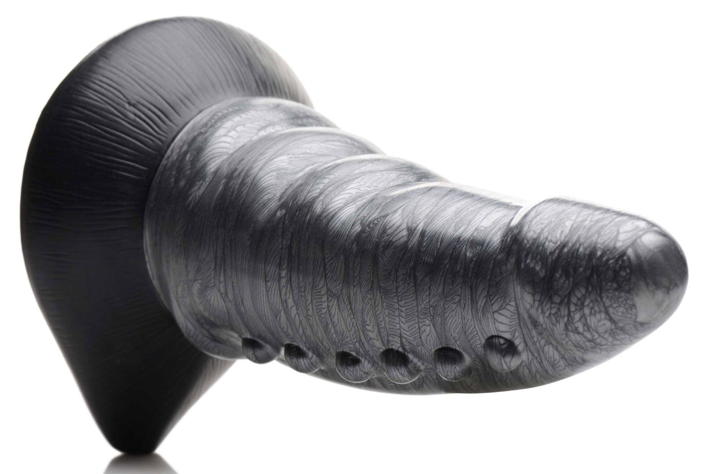 Beastly Tapered Bumpy Silicone Dildo - Silver - Not Very Vanilla