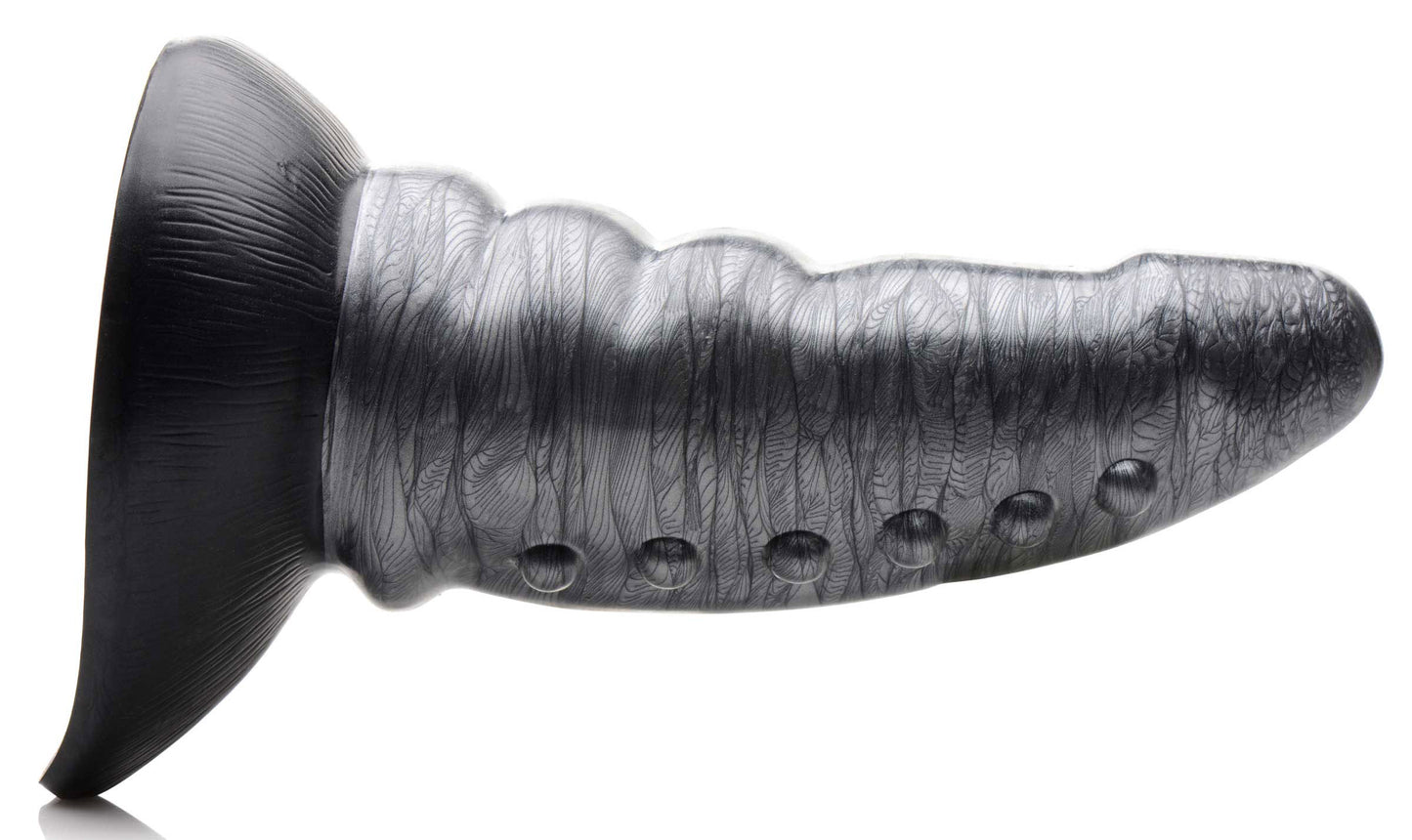 Beastly Tapered Bumpy Silicone Dildo - Silver - Not Very Vanilla