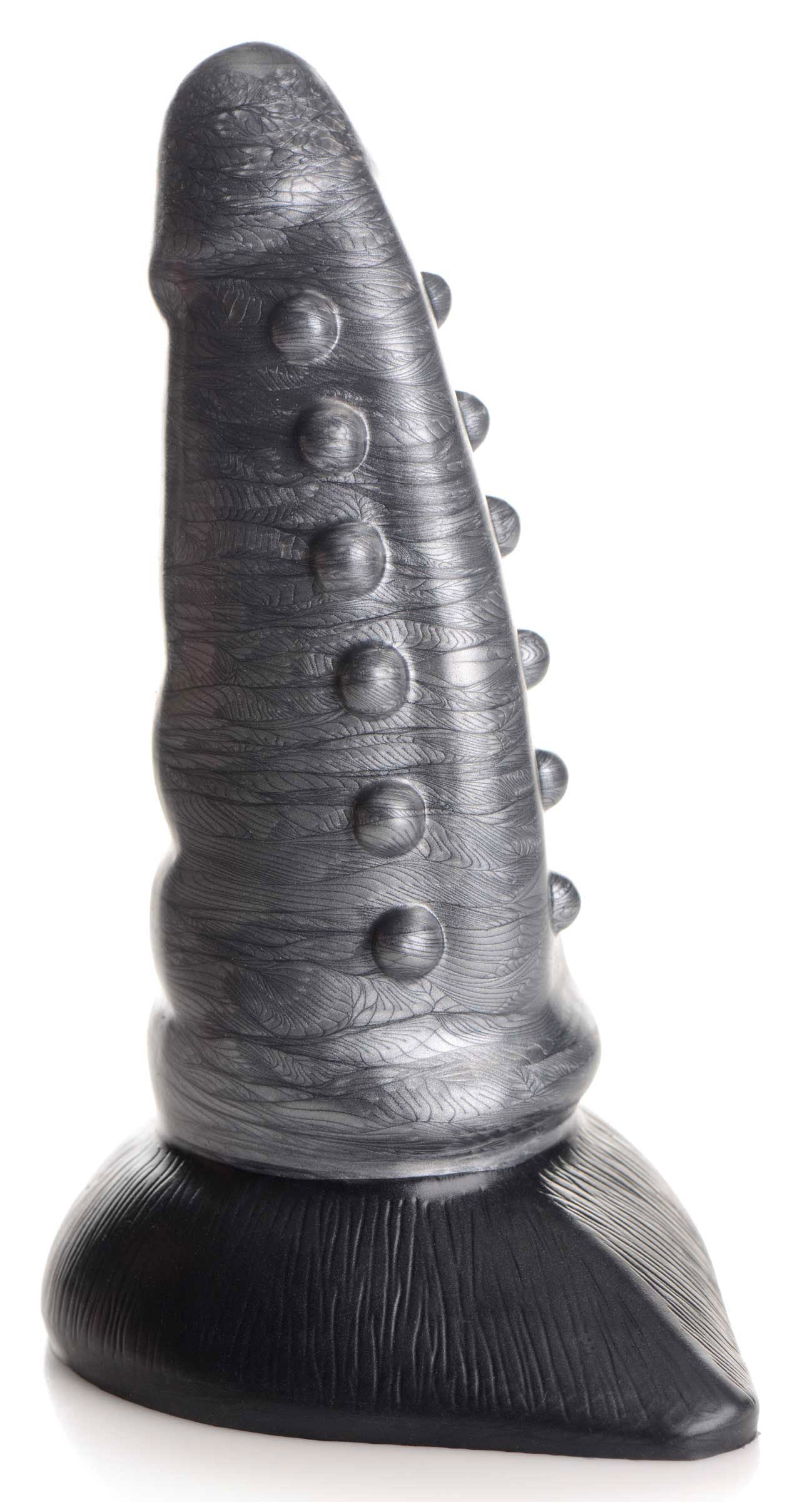 Beastly Tapered Bumpy Silicone Dildo - Silver - Not Very Vanilla