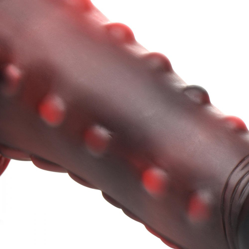 Lava Demon Thick Nubbed Silicone Dildo - Red/black - Not Very Vanilla