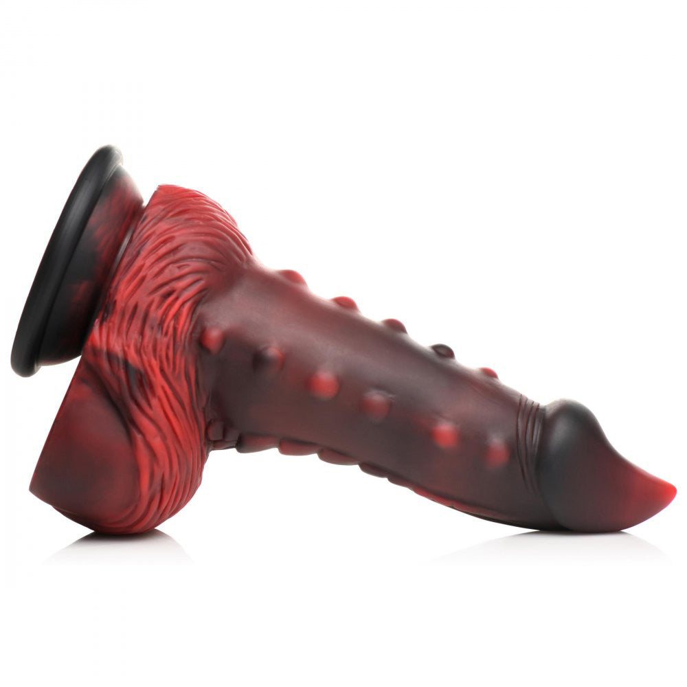 Lava Demon Thick Nubbed Silicone Dildo - Red/black - Not Very Vanilla