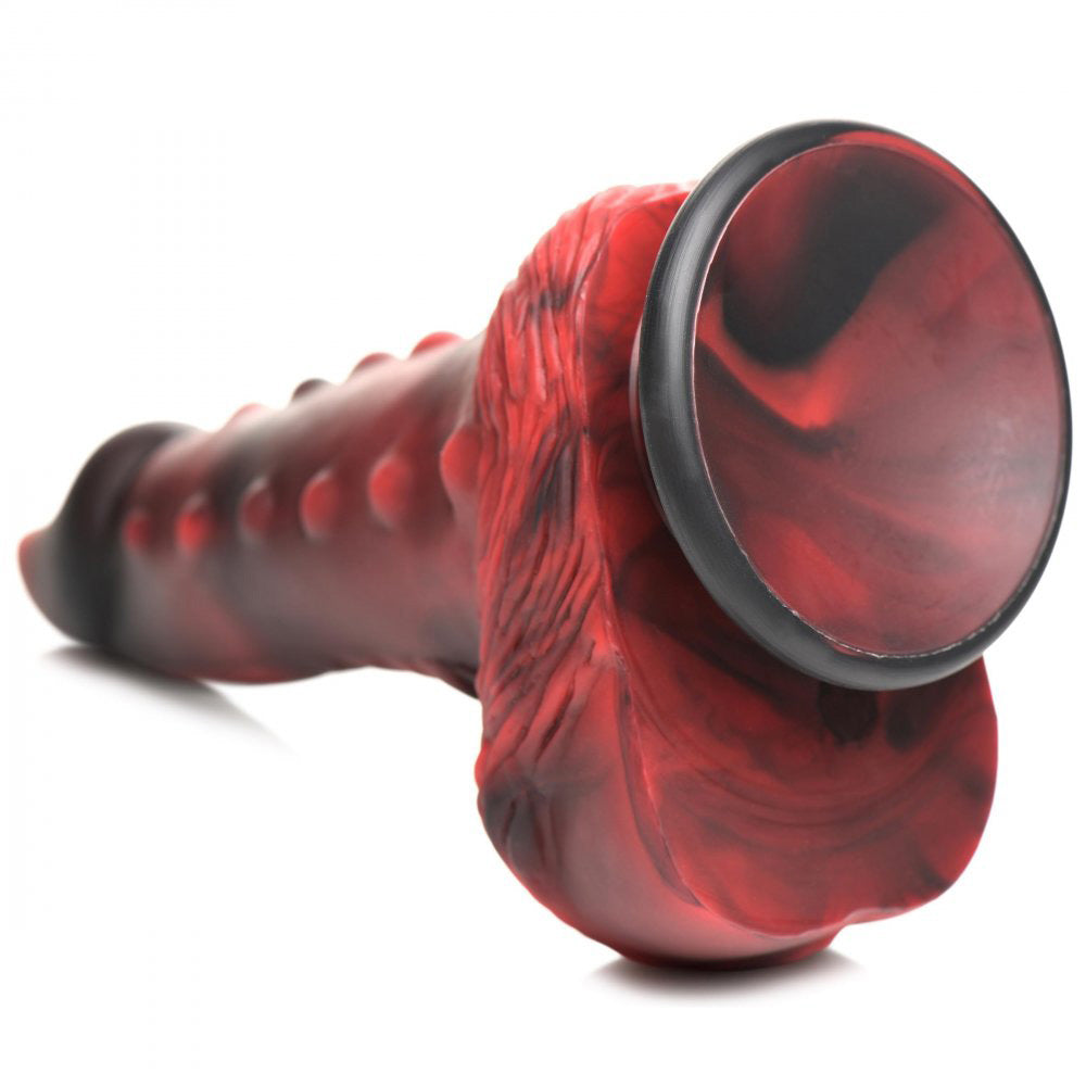 Lava Demon Thick Nubbed Silicone Dildo - Red/black - Not Very Vanilla