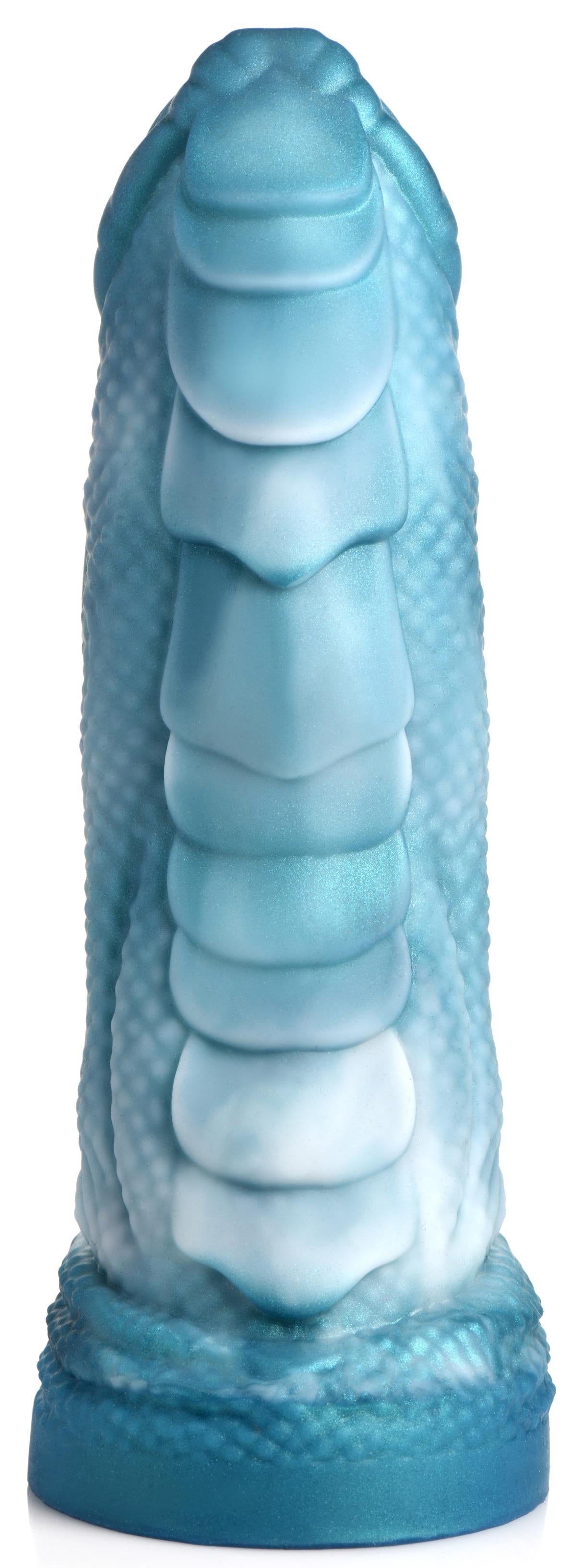 Sea Serpent Blue Scaly Silicone Dildo - Blue - Not Very Vanilla