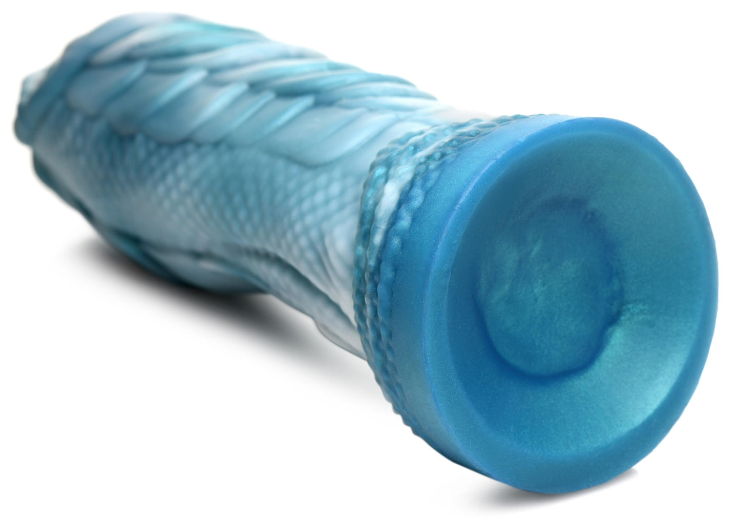 Sea Serpent Blue Scaly Silicone Dildo - Blue - Not Very Vanilla