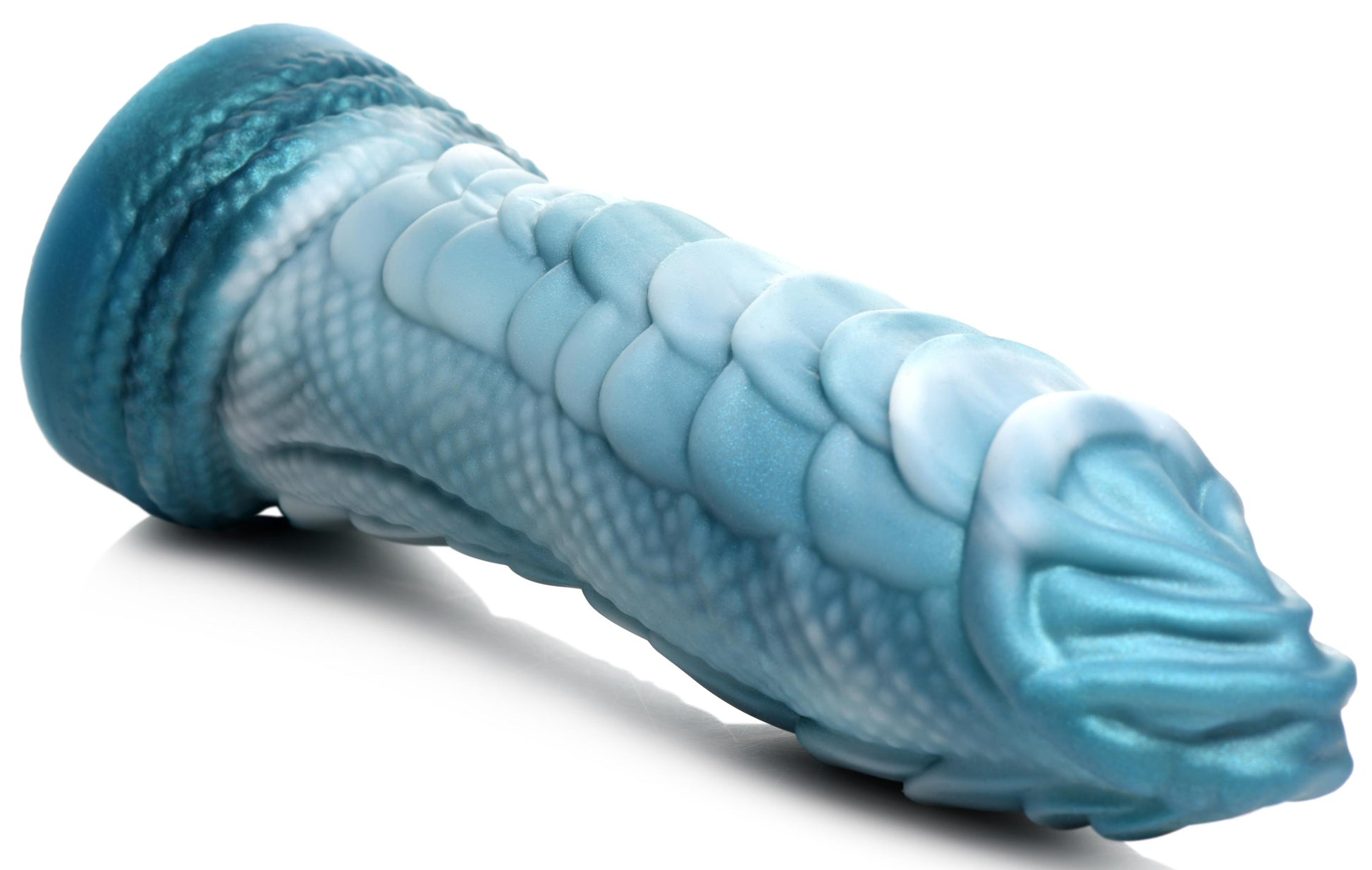 Sea Serpent Blue Scaly Silicone Dildo - Blue - Not Very Vanilla