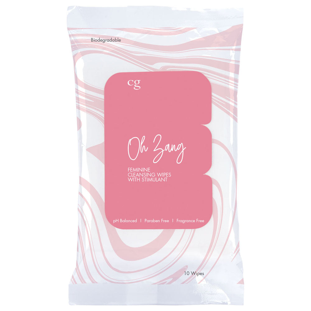 Oh Zang Feminine Cleansing Wipes With Stimulant - 10 Piece Display - Not Very Vanilla