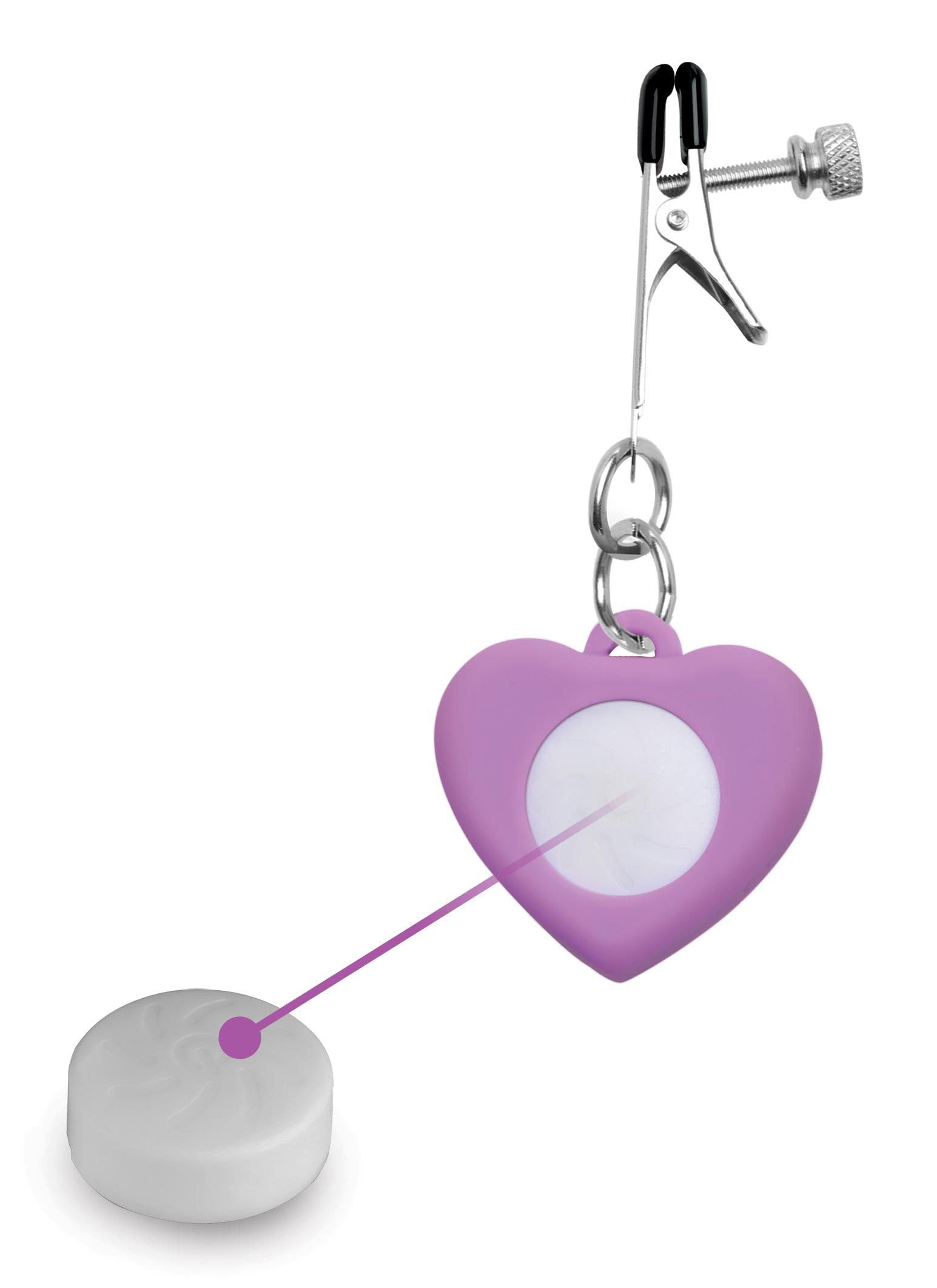 Silicone Light Up Heart Nipple Clamps - Not Very Vanilla