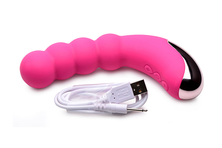 Silicone Beaded Vibrator - Magenta - Not Very Vanilla