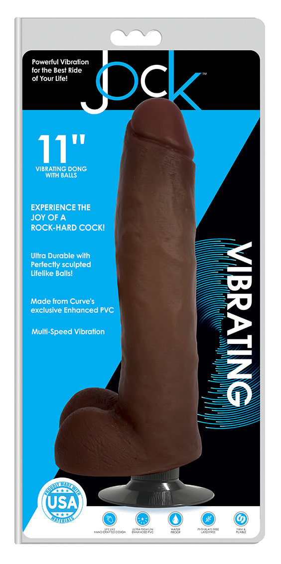 Jock 11 Inch Vibrating Dong With Balls - Not Very Vanilla