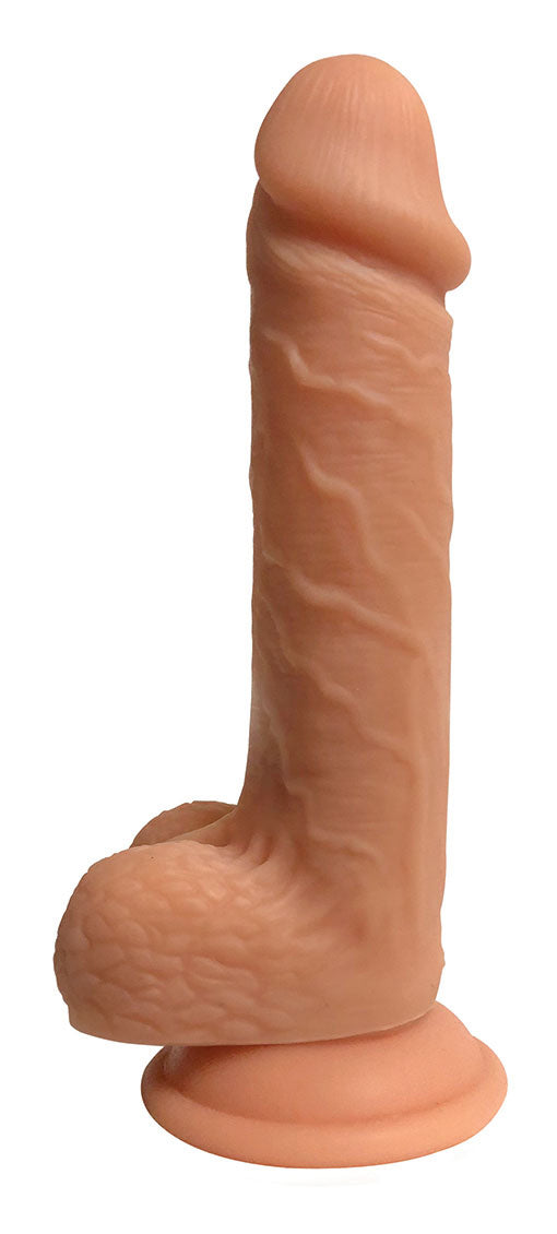 Easy Rider 7 Inch Dual Density Dildo With Balls - Light - Not Very Vanilla