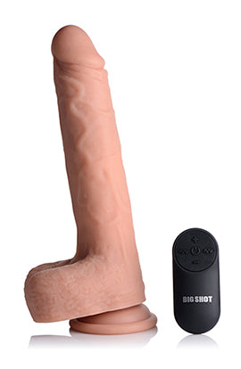 Big Shot 9 Inch Silicone Thrusting Dildo With - Balls and Remote - Not Very Vanilla