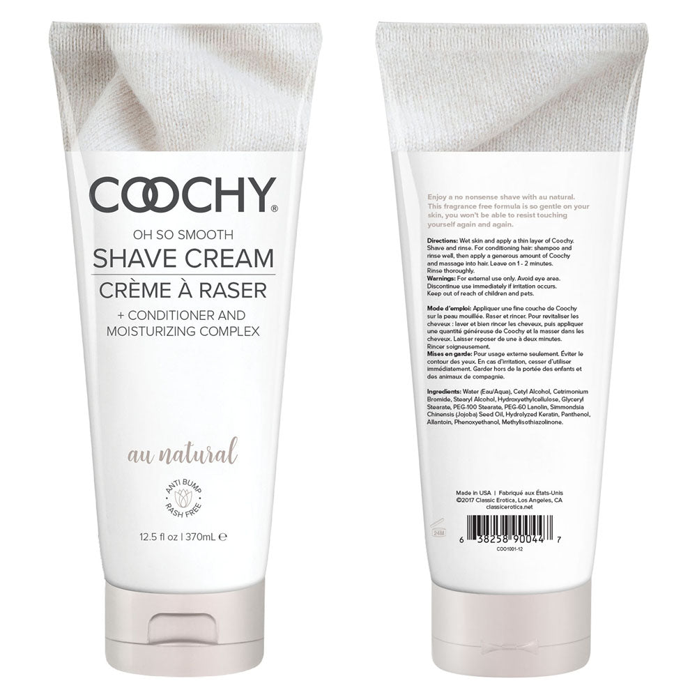 Coochy Shave Cream Au Natural 12.5 Fl. Oz. - Not Very Vanilla