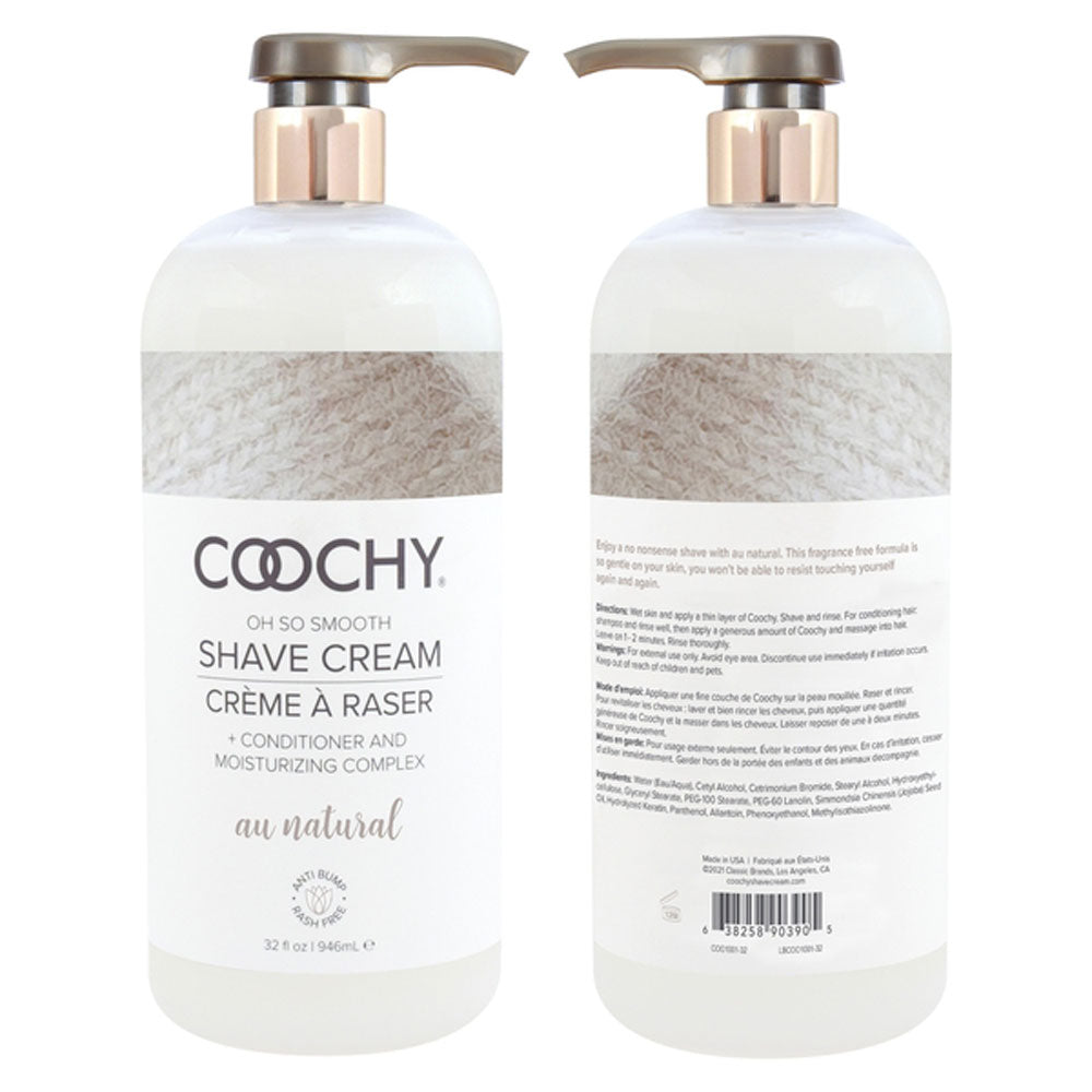 Coochy Shave Cream Au Natural 32 Oz - Not Very Vanilla