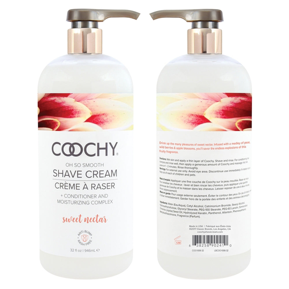 Coochy Oh So Smooth Shave Cream - Sweet Nectar - 32 Fl. Oz. - Not Very Vanilla