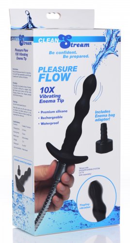 Pleasure Flow 10x Vibrating Enema Tip - Not Very Vanilla