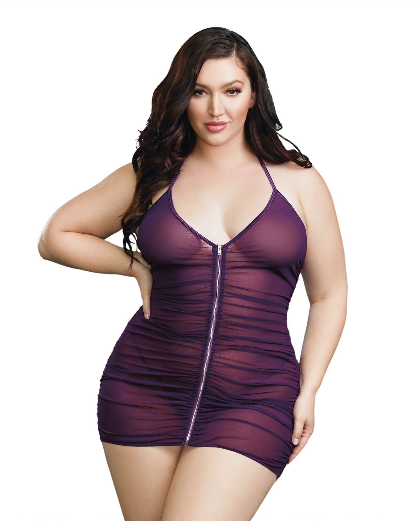 Chemise, G-String - Queen - Plum - Not Very Vanilla