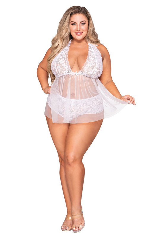 Babydoll & Panty - Queen - White - Not Very Vanilla