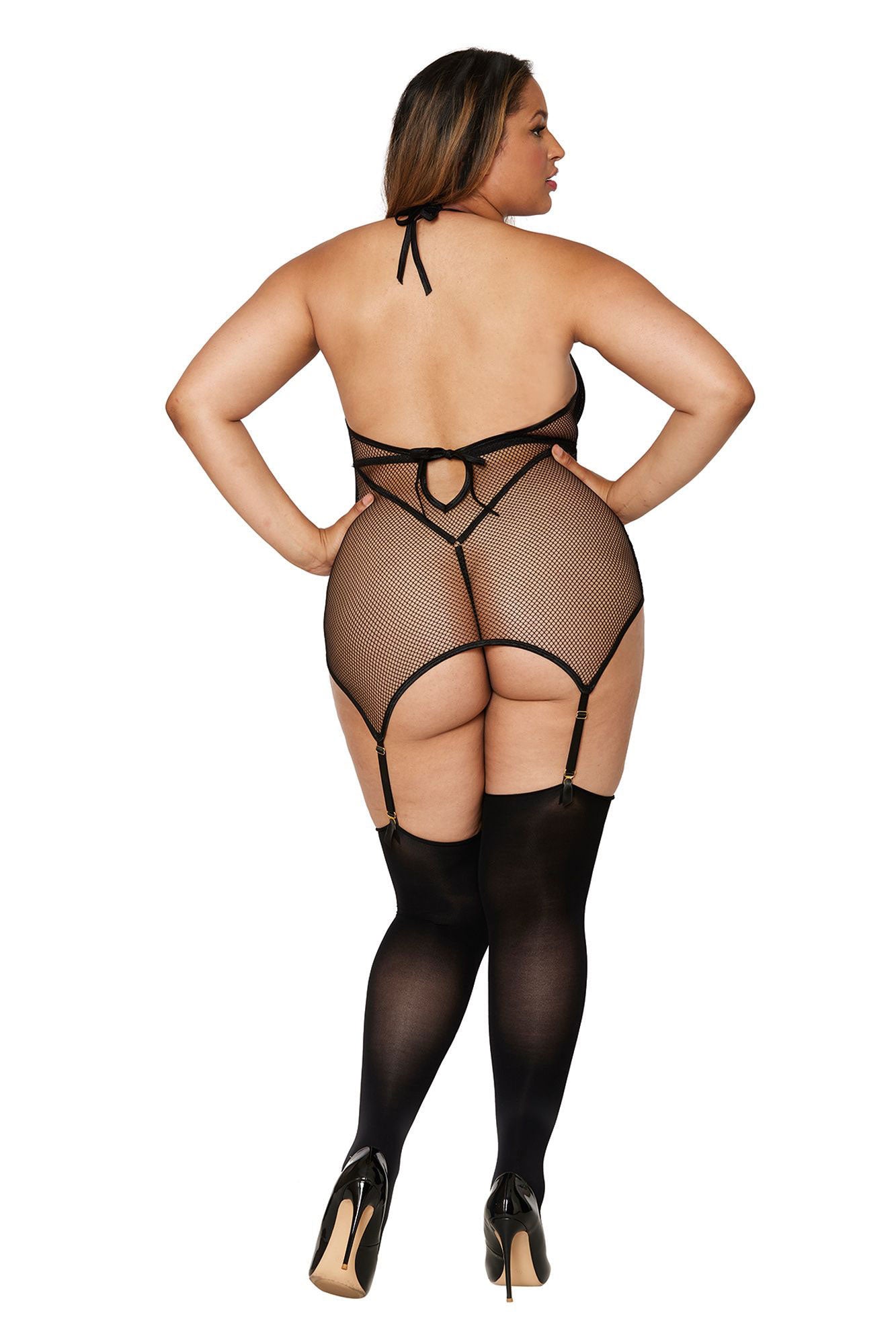 Garter Slip Teddy - Queen Size - Black - Not Very Vanilla