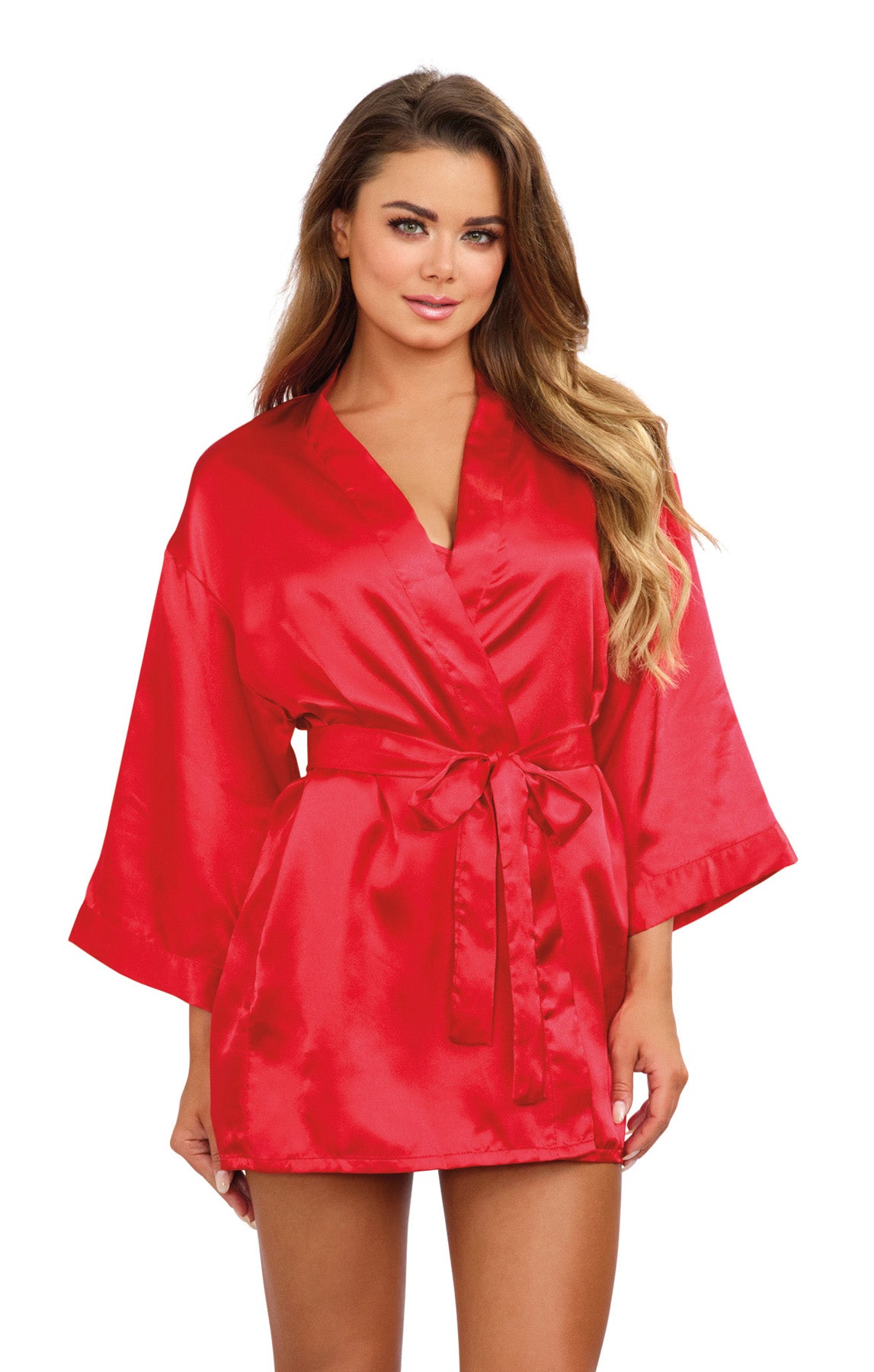 Robe, Chemise, Padded Hanger - Large - Red - Not Very Vanilla