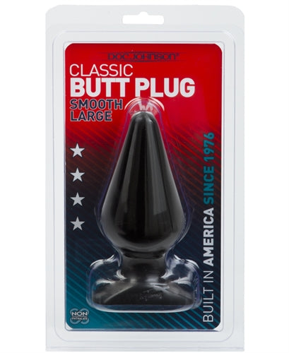 Classic Butt Plug Smooth - Large - Black - Not Very Vanilla