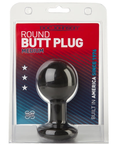 Round Butt Plug - Medium - Black - Not Very Vanilla