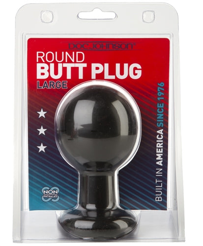 Round Butt Plug - Large - Black - Not Very Vanilla