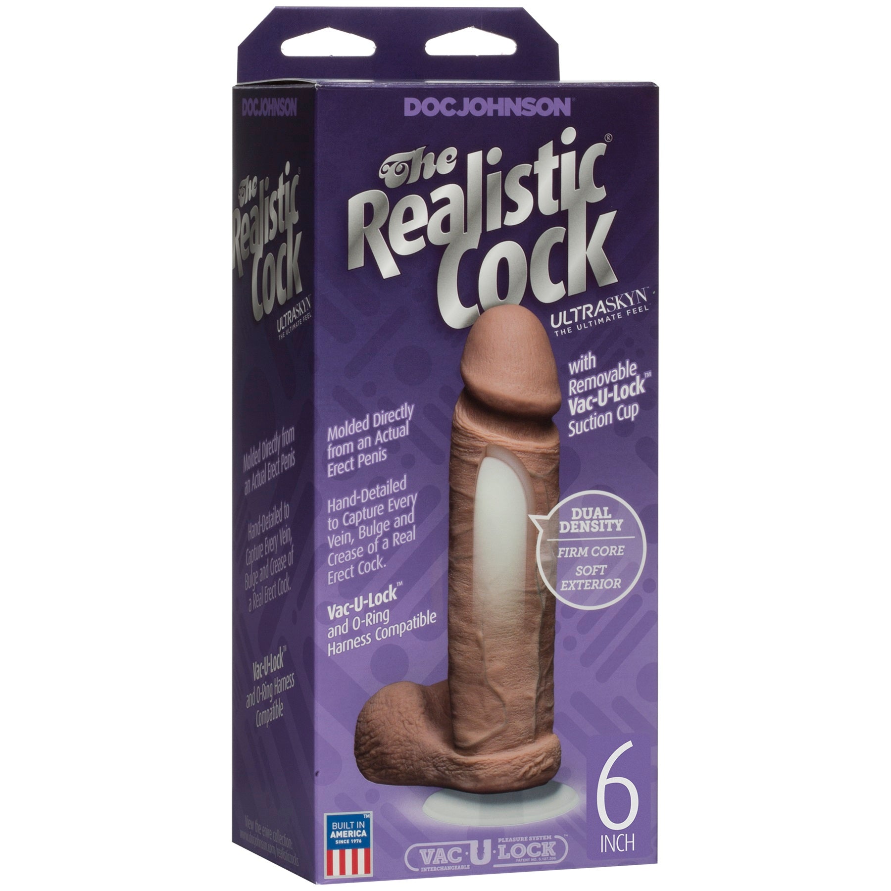 The Realistic Cock Ultraskyn 6 Inch - Brown - Not Very Vanilla